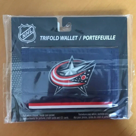 NHL - Columbus Blue Jackets Tri-Fold Wallet (BLUWAL) Navy / Red - Picture 3 of 3
